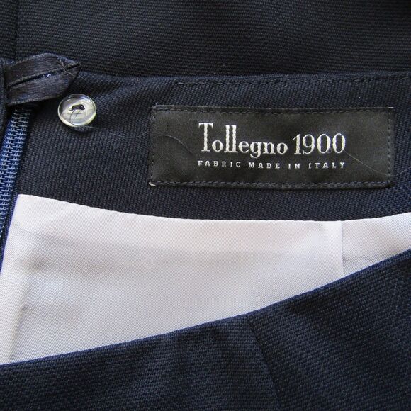 Brooks Brothers Skirt 6 Navy Blue Classic Feminine Academia Tollegno 1900 A Line - Picture 11 of 13